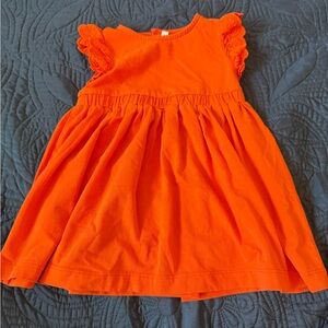 Mayoral Orange Casual Sundress with Flutter Cap Sleeves